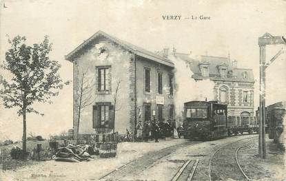 / CPA FRANCE 51 "Verzy, la gare"