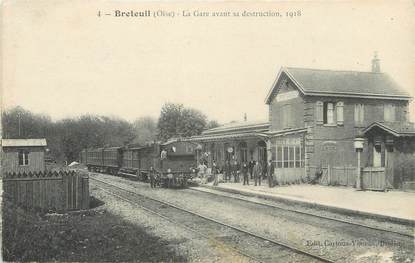 / CPA FRANCE 60 "Breteuil, la gare avant sa destruction" / TRAIN