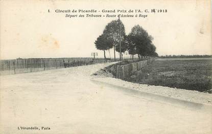 CPA FRANCE 80 "Circuit de Picardie, Grand Prix course automobile, Départ des Tribunes, Rte d'Amiens à Roye"