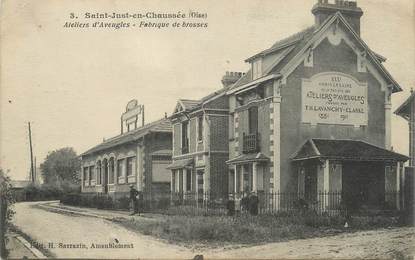 / CPA FRANCE 60 "Saint Just en Chaussée, ateliers d'aveugles, fabrique de brosses"