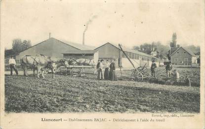 / CPA FRANCE 60 "Liancourt, établissements Bajac, défrichement à l'aide du treuil"