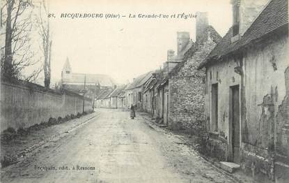 / CPA FRANCE 60 "Ricquebourg, la grande rue et l'église"