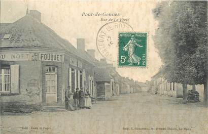 / CPA FRANCE 72 "Pont de Gennes, rue de la Ferté"