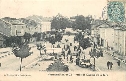 CPA FRANCE 47 "Casteljaloux, place de l'avenue de la gare"