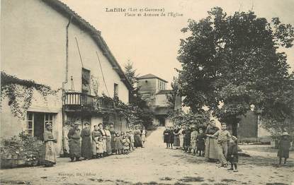 CPA FRANCE 47 "Lafitte, place et avenue de l'Eglise"