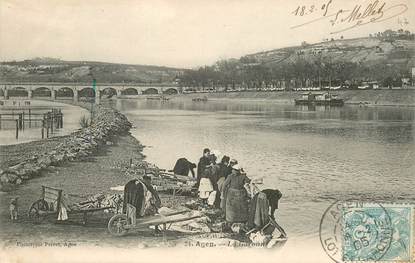 CPA FRANCE 47 "Agen, la  Garonne, les laveuses"