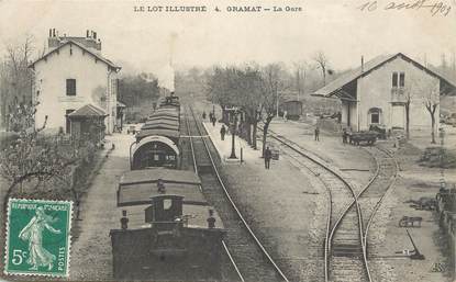 CPA FRANCE 46 "Gramat, la gare" / TRAIN