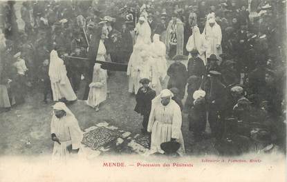 CPA FRANCE 48 "Mende, procession des Pénitents"