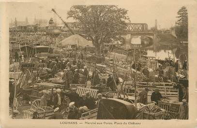 / CPA FRANCE 71 "Louhans, marché aux porcs, place du château"