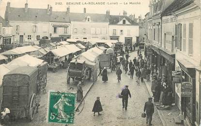 CPA FRANCE 45 "Beaune la Rolande, le Marché"