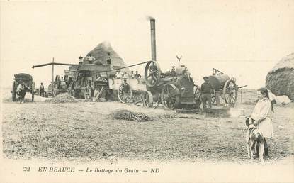 CPA FRANCE 45 "En Beauce, le battage du Grain"