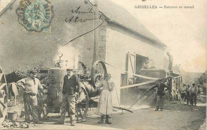 CPA FRANCE 45 "Griselles, batteuse en travail"