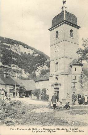 / CPA FRANCE 25 "Nans sous Sainte Anne, la place et l'église"