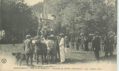 CPA FRANCE 45 "Montargis, fêtes de la Madeleine, ascension du ballon Salammbô"