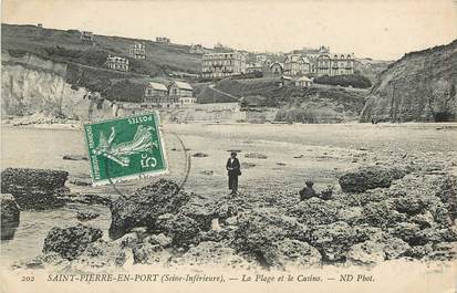 CPA FRANCE 76 "Saint Pierre en Port, la plage et le casino"
