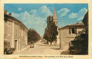 26 DrÔme / CPA FRANCE 26 "Montségur sur Lauzon, rue principale et la place de la liberté"