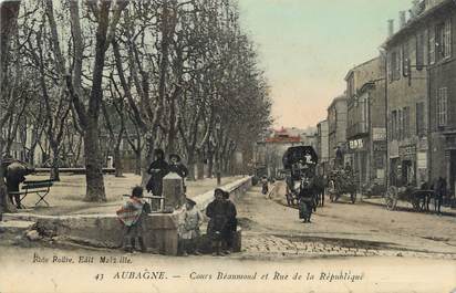 / CPA FRANCE 13 "Aubagne, cours Beaumond et rue de la République"