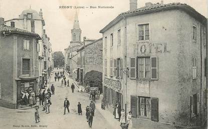 CPA FRANCE 42 "Régny, rue  Nationale"