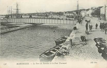 / CPA FRANCE 13 "Martigues, le port de Ferrière et le pont tournant"