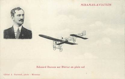 / CPA FRANCE 13 "Miramas aviation, Edouard Dufour sur Blériot en plein vol"