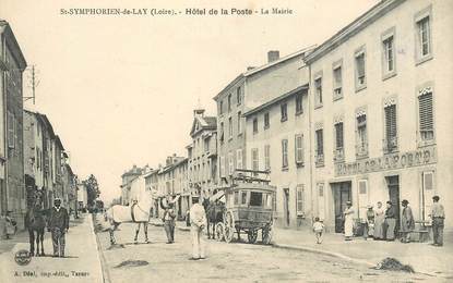 CPA FRANCE 42 "Saint Symphorien de Lay, Hotel de la Poste, la Mairie"