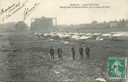 CPA FRANCE 90 "Belfort, centre d'aviation, revue d'une escadrille Blériot"
