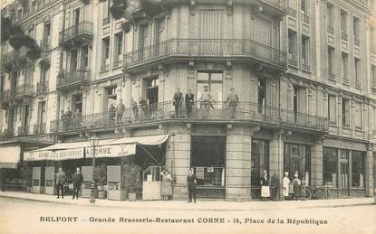 CPA FRANCE 90 "Belfort, Grande brasserie Corne, Place de la République"