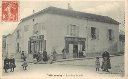 CPA FRANCE 91 "Villebouzin, les deux routes, Epicerie"