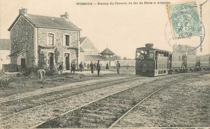 CPA FRANCE 91 "Wissous, station du chemin de fer de Paris à Arpajon" / TRAIN