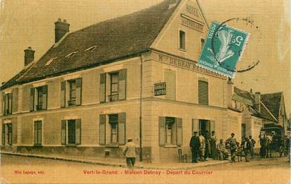 CPA FRANCE 91 "Vert le Grand, Maison Debray, départ du Courrier"