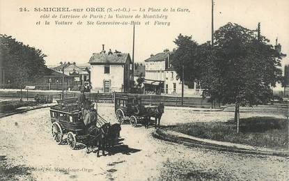 CPA FRANCE 91 "Saint Michel sur Orge, la place de la gare"