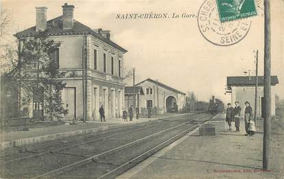 CPA FRANCE 91 "Saint Chéron, la gare" / TRAIN