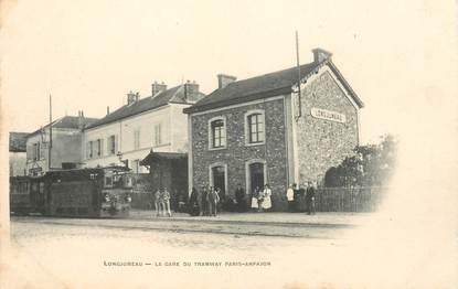 CPA FRANCE 91 "Longjumeau, la gare du Tramway Paris Arpajon" / TRAIN