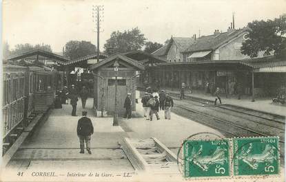 CPA FRANCE 91 "Corbeil, intérieur de la gare" / TRAIN