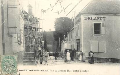 CPA FRANCE 91 "Chalo Saint Mard, grande rue, Hotel Delafoy"