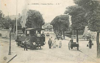 CPA FRANCE 91 "Corbeil, avenue Darblay" / TRAMWAY