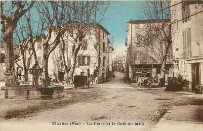 CPA FRANCE 83 "Flayosc, la place et le café du Midi"