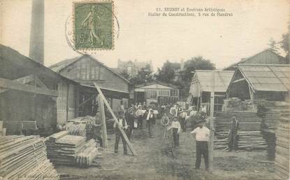 CPA  FRANCE 91 "Brunoy, atelier de constructions, rue de Mandres"