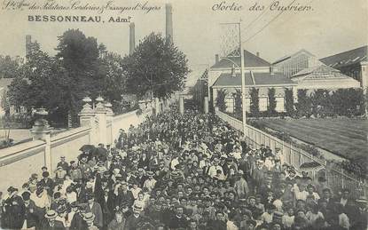 / CPA FRANCE 49 "Angers, sortie des ouvriers, Bessonneau Adm"