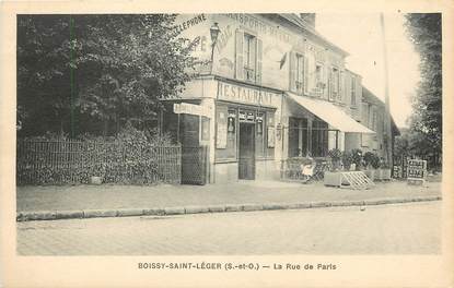 CPA FRANCE 94 "Boissy Saint Léger, la rue de Paris, Restaurant"