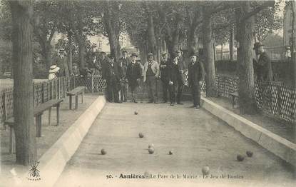 CPA FRANCE 92 "Asnières, le Parc de la Mairie, le jeu de Boules"