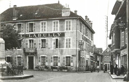/ CPSM FRANCE 73 "Saint Génix sur Guiers, l'hôtel Labully et rue du centre"