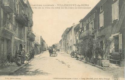 CPA FRANCE 07  "Villeneuve de Berg, entrée de la ville du côté de Saint Jean le Centenier"