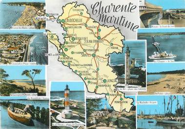 / CPSM FRANCE 17 "Charente Maritime " /  CARTE  GEOGRAPHIQUE