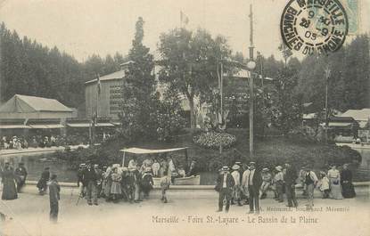 / CPA FRANCE 13 "Marseille, Foire Saint Lazare, le bassin de la plaine"