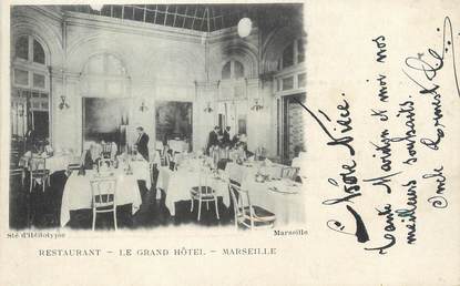 / CPA FRANCE 13 "Marseille, restaurant le Grand hôtel"