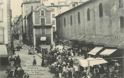 CPA FRANCE 07 "Annonay, place de la Liberté et rue Boissy d'Anglas"