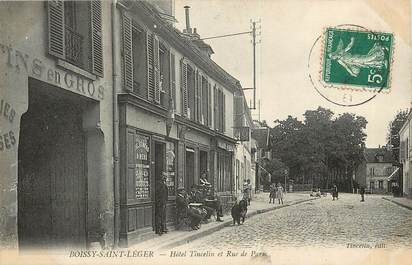 CPA FRANCE 94 "Boissy Saint Léger, Hotel Tincelin et rue de Paris"