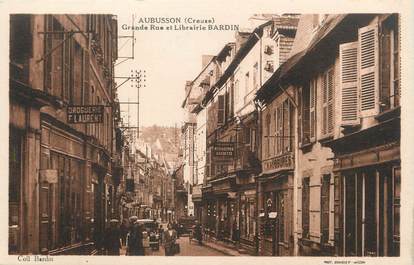 / CPA FRANCE 23 "Aubusson, grande rue et librairie Bardin"