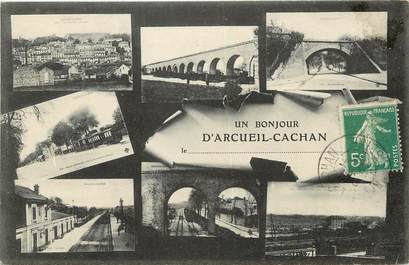 CPA FRANCE 94 "Un Bonjour d'Arcueil Cachan"